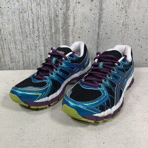 Asics Gel Kayano 20 Women's Size 6.5 Athletic Running Shoes Black Blue T3N7N